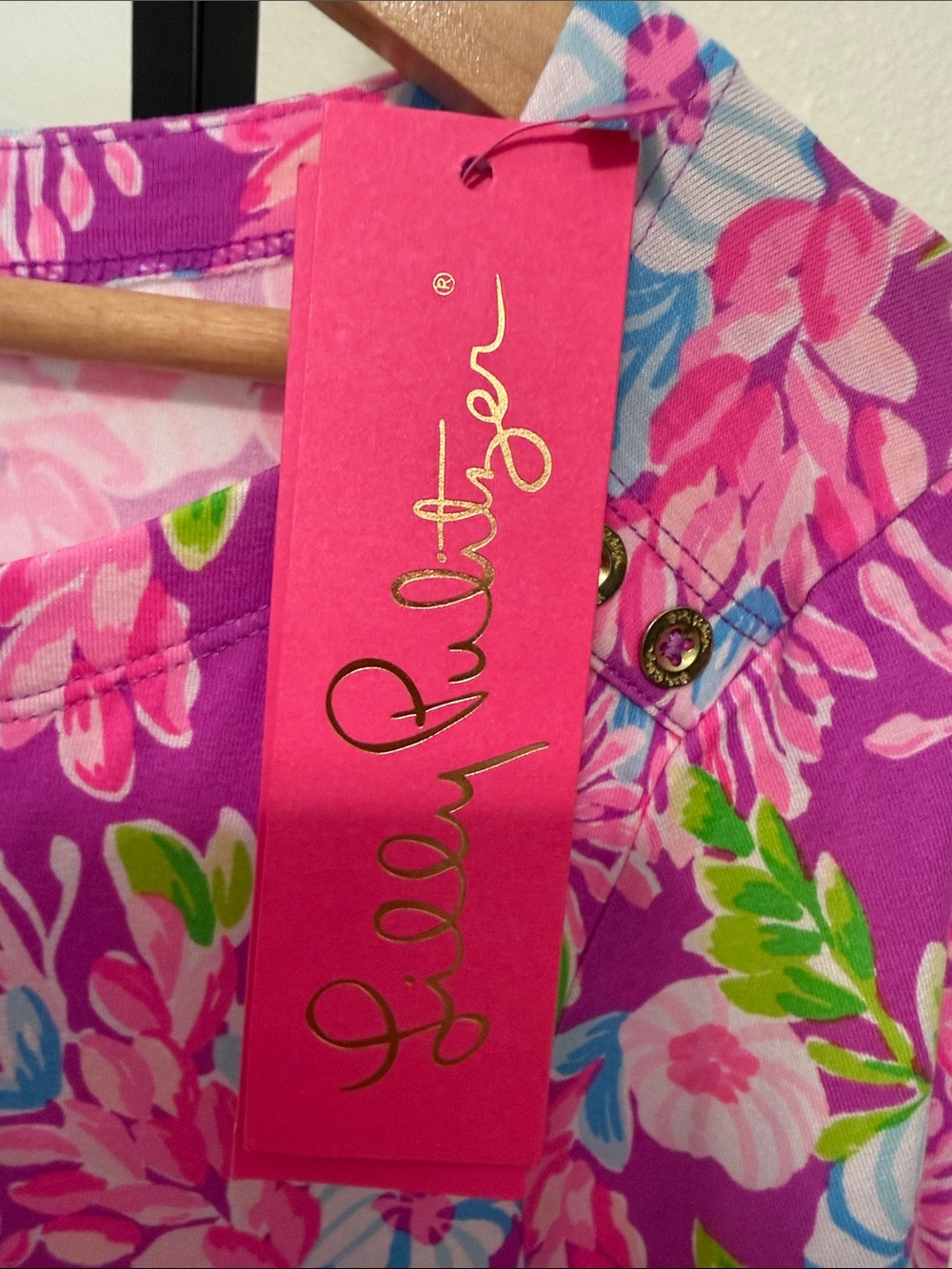 T2)Lilly Pulitzer ❤️🩷Pink Floral Long-Sleeve Shift Dress - Picture 4 of 12